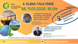 Mehr über den Artikel erfahren 4. Klima-Talk in Ense am 11. März 2026